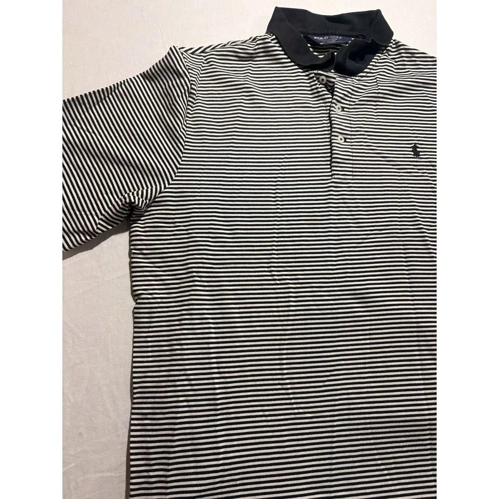 Polo Golf Ralph Lauren Performance Polo Shirt Mens XXL Black White Striped